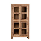 White background image of Chander tall vitrine with reclaimed teak door panels, a refined piece of teak wood furniture for living room furniture collections.