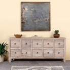 Reclaimed sandblasted wooden chest of drawers with 10 drawers, part of our Ibiza style furniture collection.
