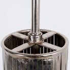 Large nickel-plated iron frame pendant light with pot-shaped silhouette – rustic style lighting ideal for kitchens, dining areas, and modern interiors.