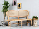 Sandeep, wooden sofa with rattan inserts