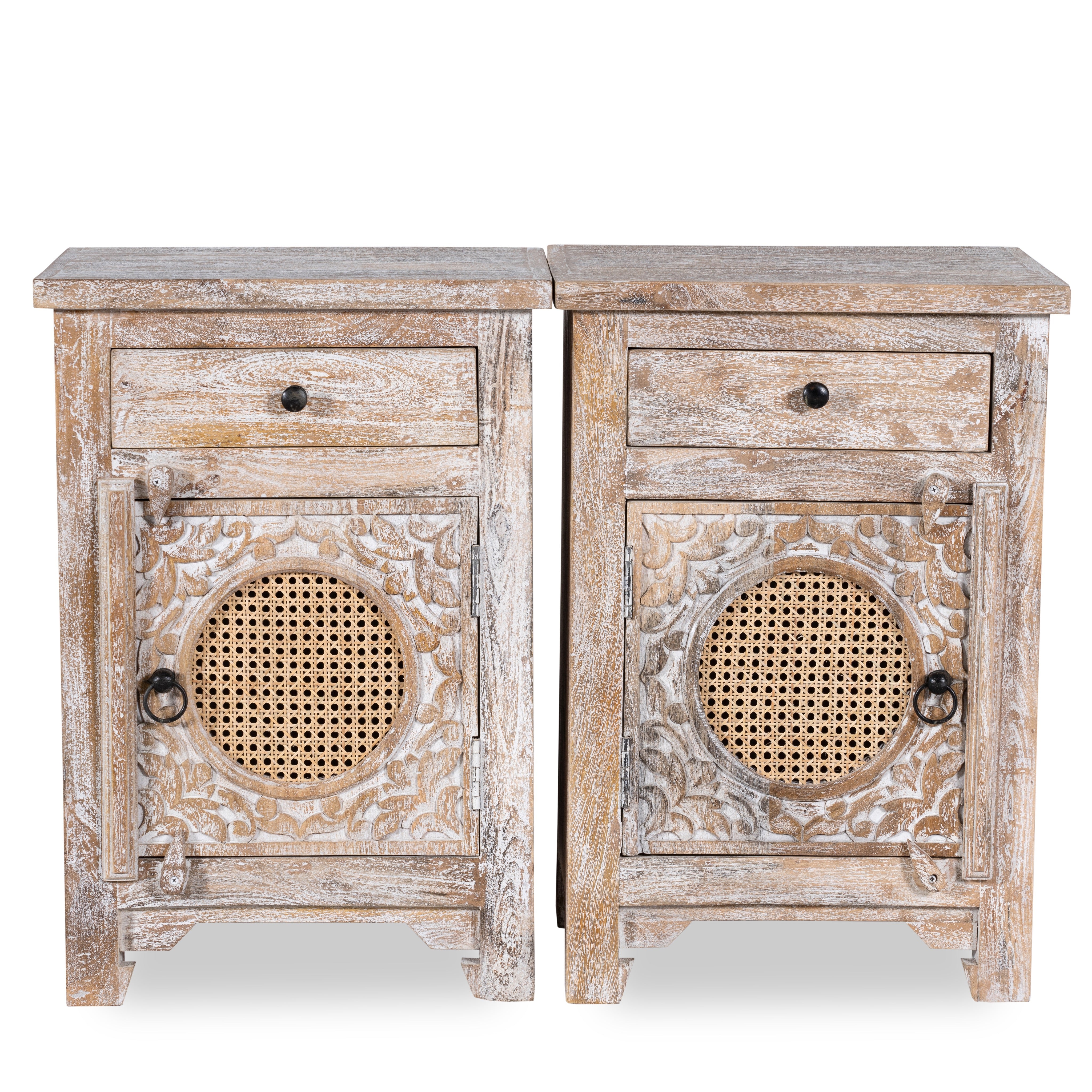 Jhelum, set of 2 antique bedside tables