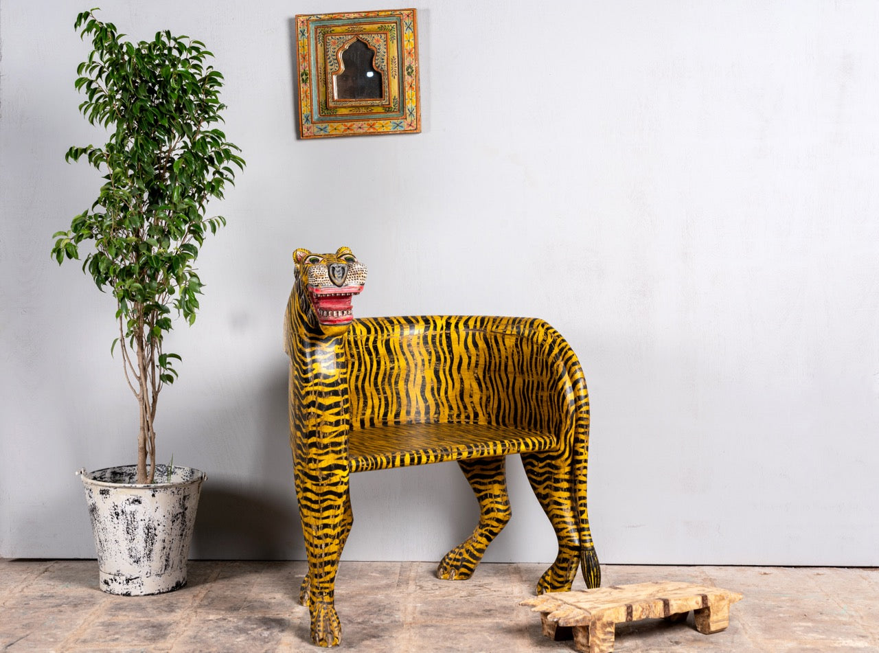 Tiger chair, indian-style home decor