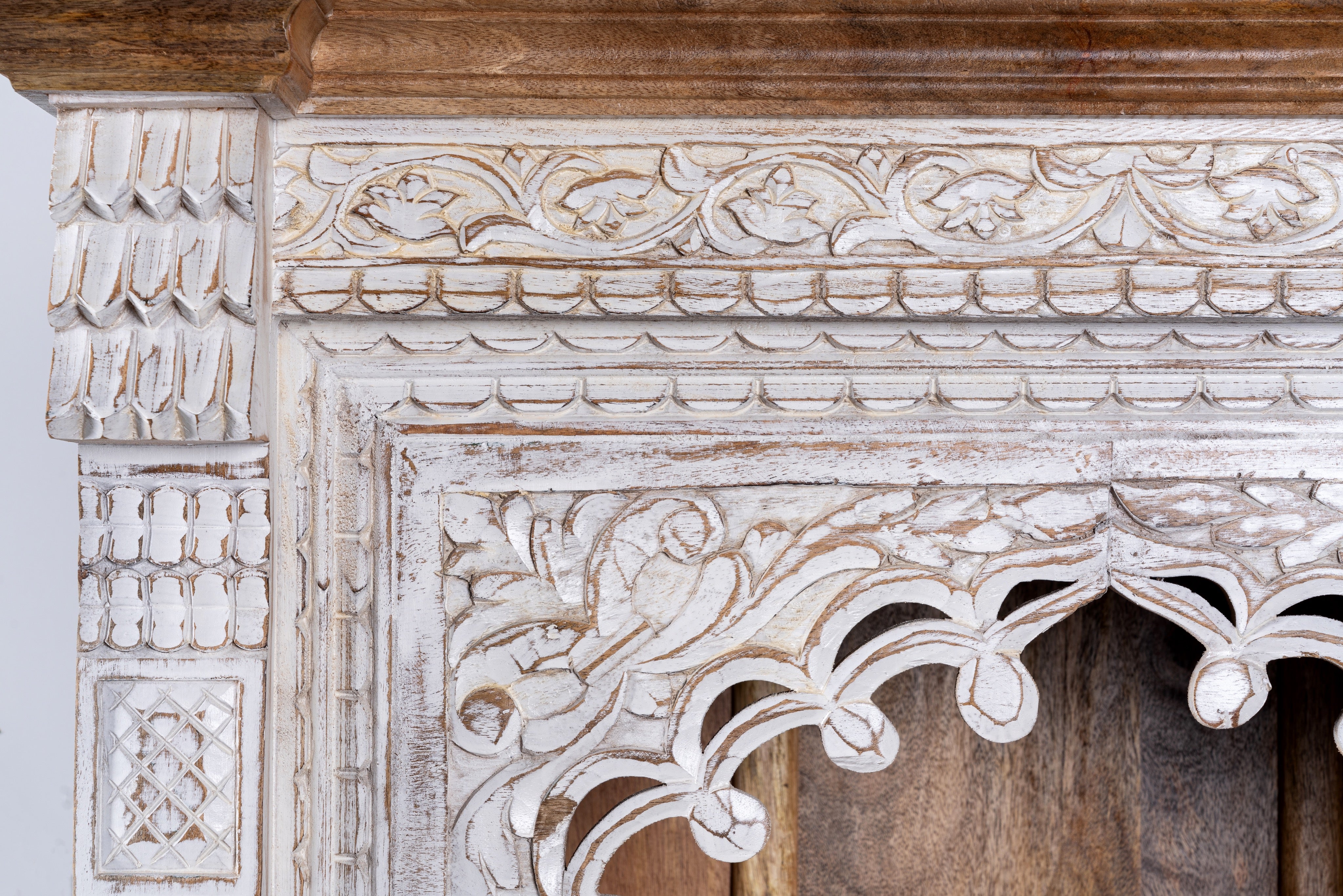 Tanjore, decorated antique bookcase