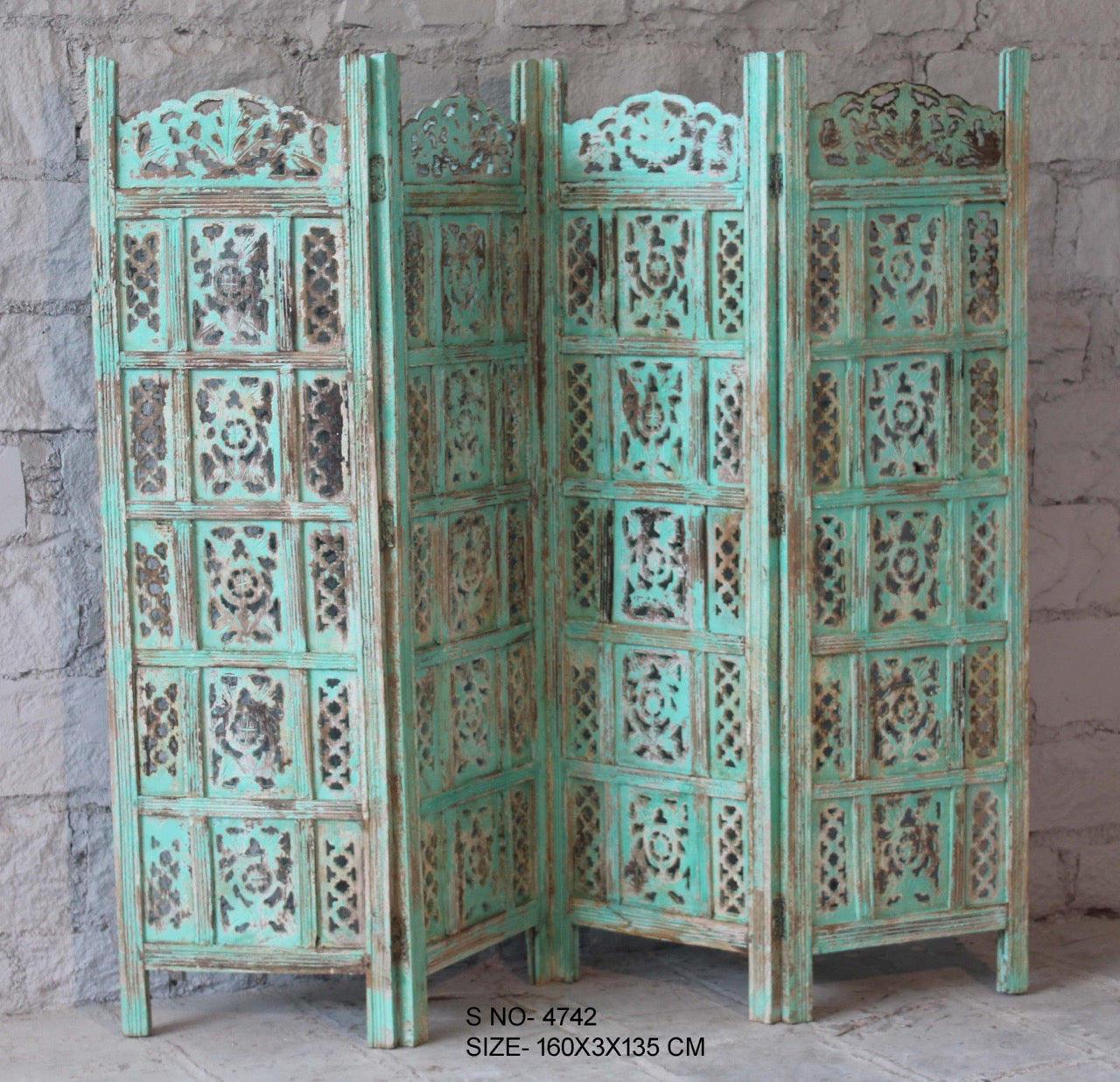 Shishu, hand-carved folding room divider