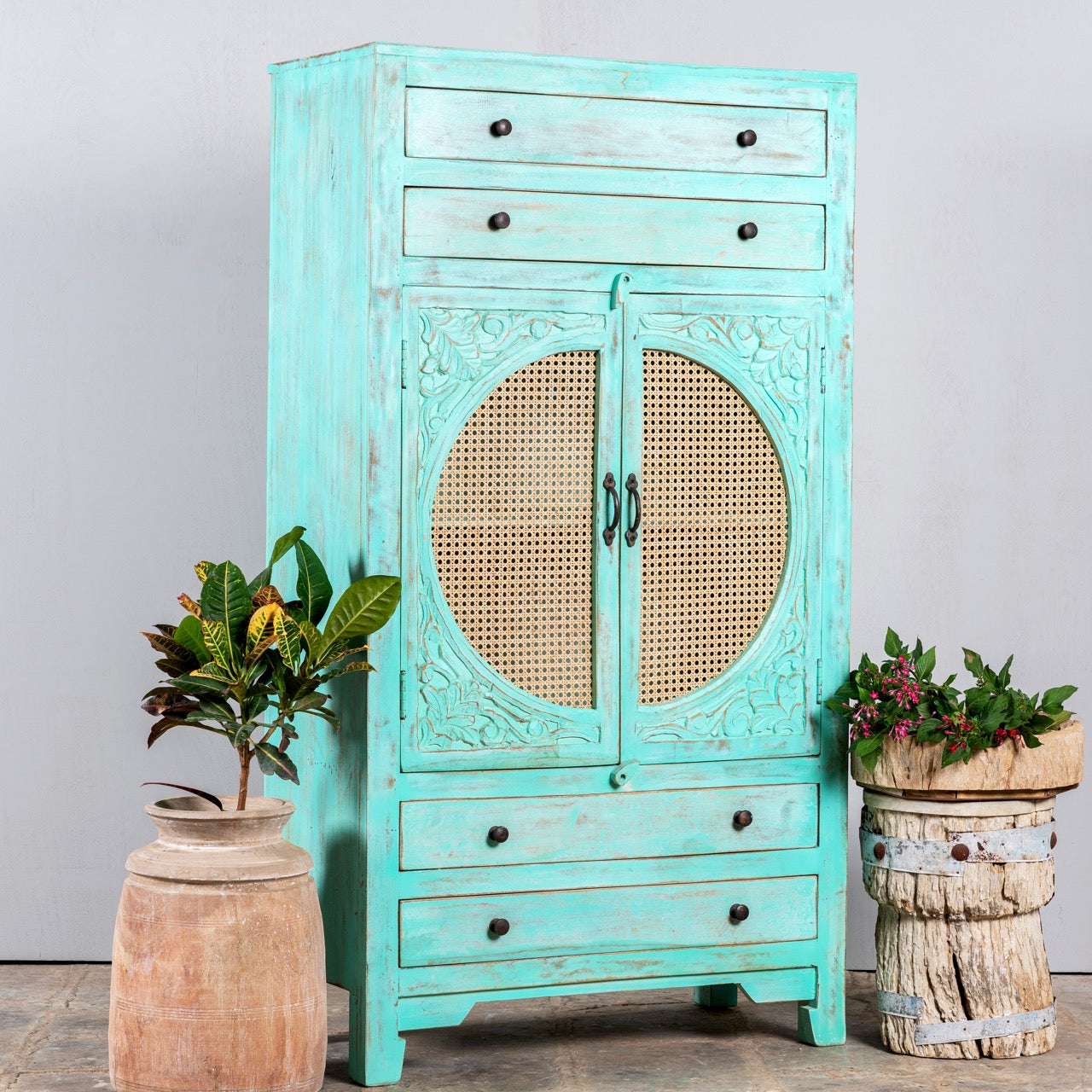 Ganga turquoise vintage cabinet