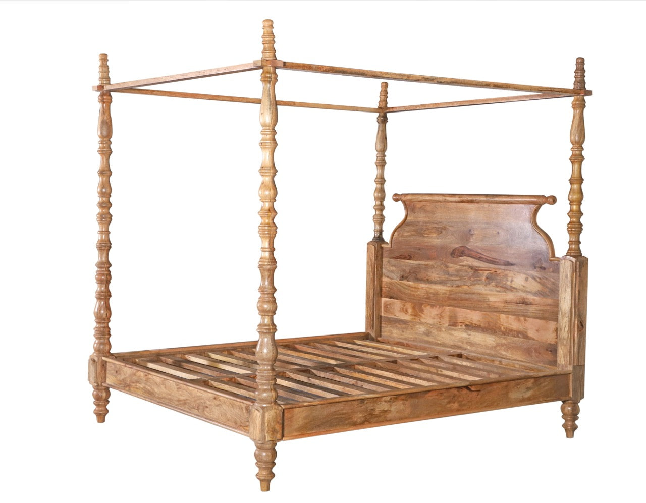 Bistar natural, vintage four poster bed