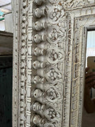 Chamak, white wooden mirror