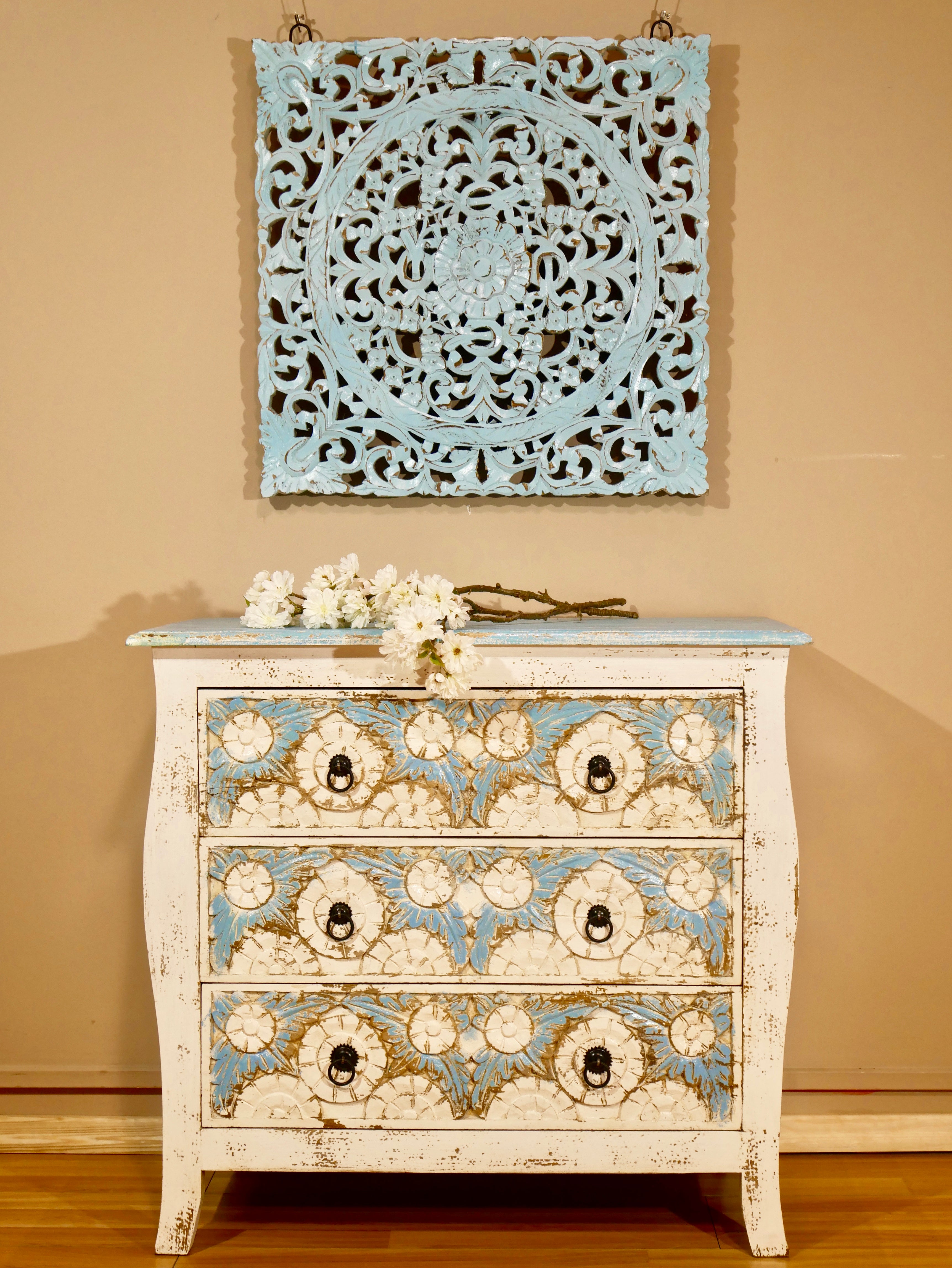 Nassik, antique wooden chest of drawers