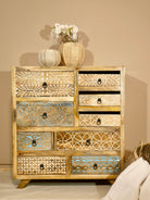 Mirza, indian-style wooden chest of drawers